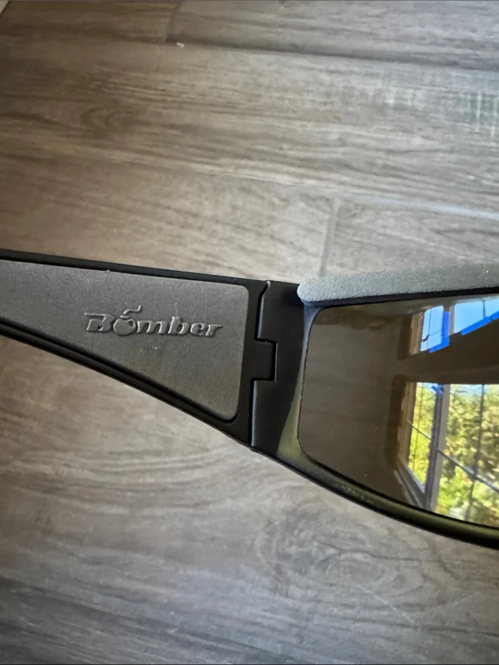 Bomber Sport Polarized Sunglasses - Black Frame with Blue Mirrored Lenses NWT
